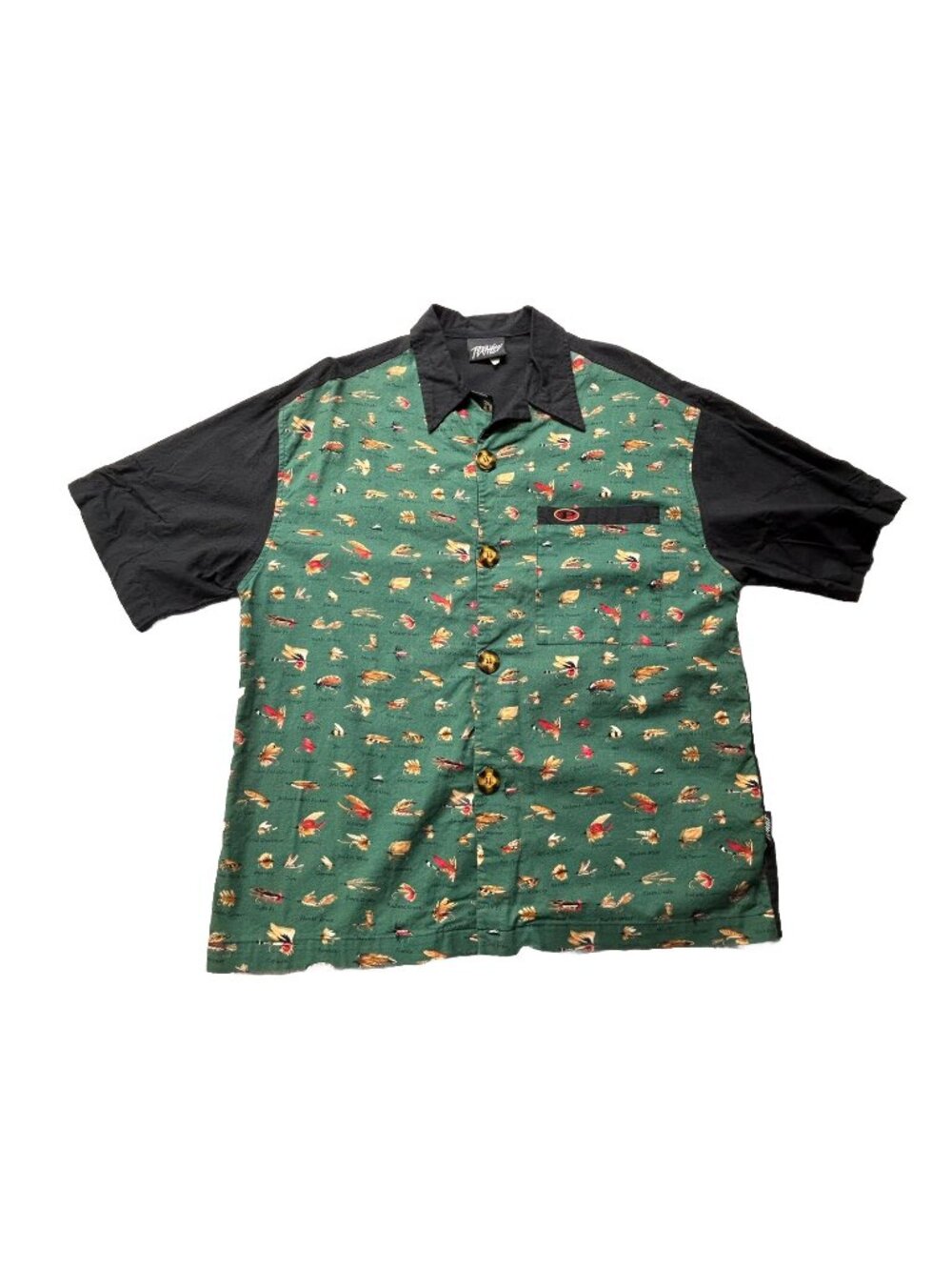 Vintage 90s Pernicci Button Front Shirt Sz L Fly Fishing Skater Thrasher Bowling